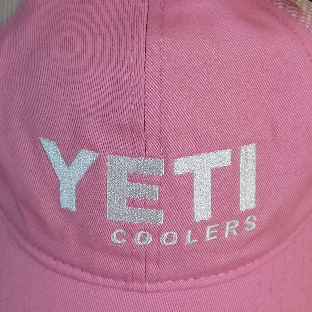 NWT YETI Ladies Low Pro Hat Pink White Mesh Trucker Snapback Baseball Cap - Picture 2 of 11